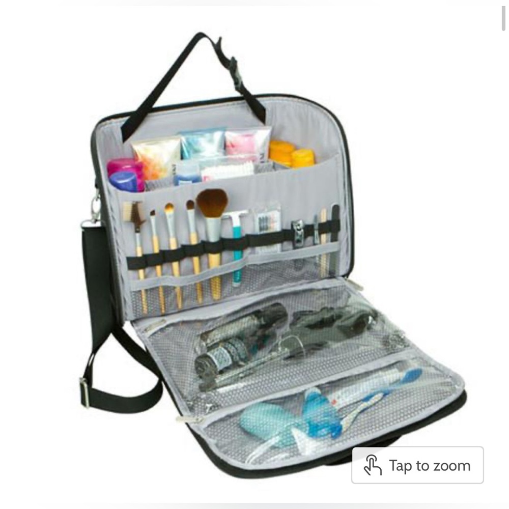 Travelon Gray and Black Hanging Cosmetic Organizer Bag